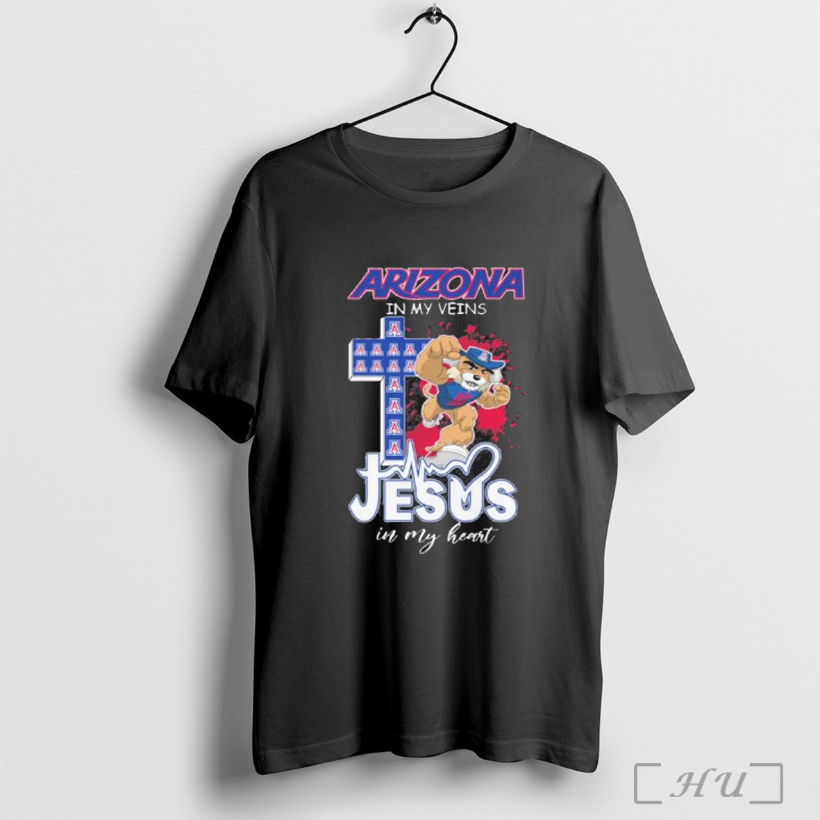Officials Arizona Wildcats Mascot In My Veins Jesus In My Hear T Shirt