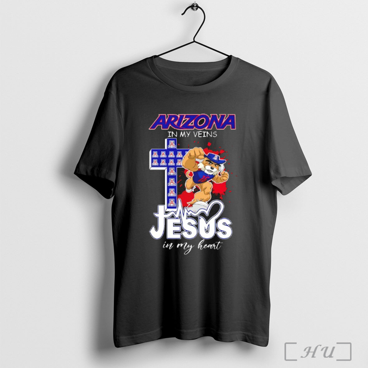 Officials Arizona Wildcats Football In My Veins Jesus In My Heart T Shirt