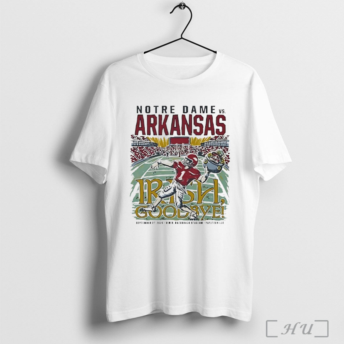 Officials Arkansas Razorbacks Vs Notre Dame 2025 Irish Goodbye T Shirt