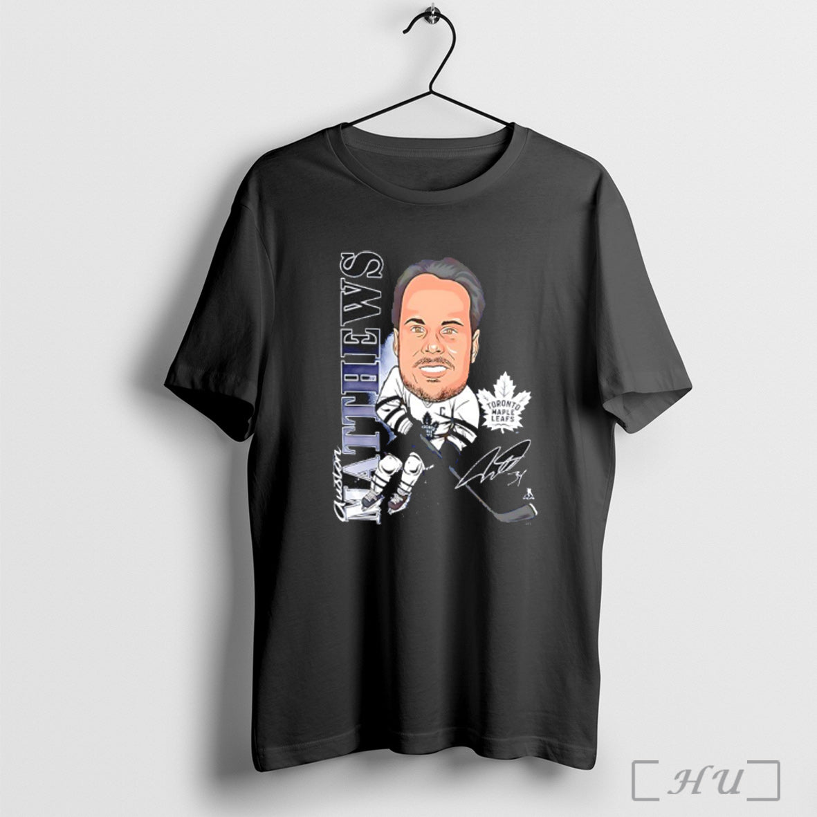 Officials Auston Matthews Toronto Maple Leafs Player Signature Caricature T Shirt