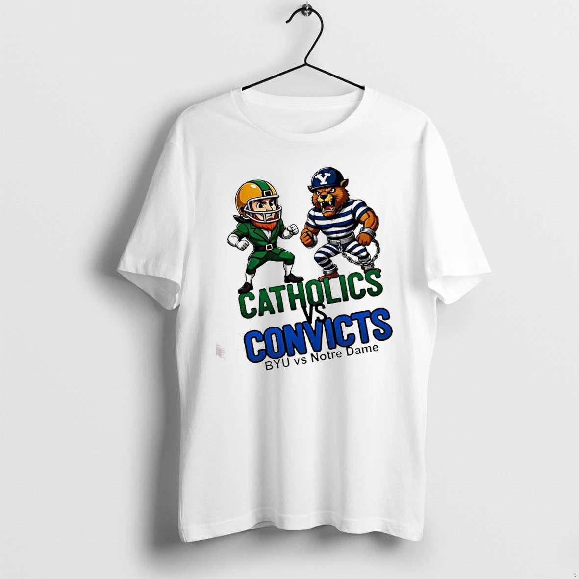 Officials Byu Cougars Vs Notre Dame Fighting Irish Catholics Vs Convicts Mascot