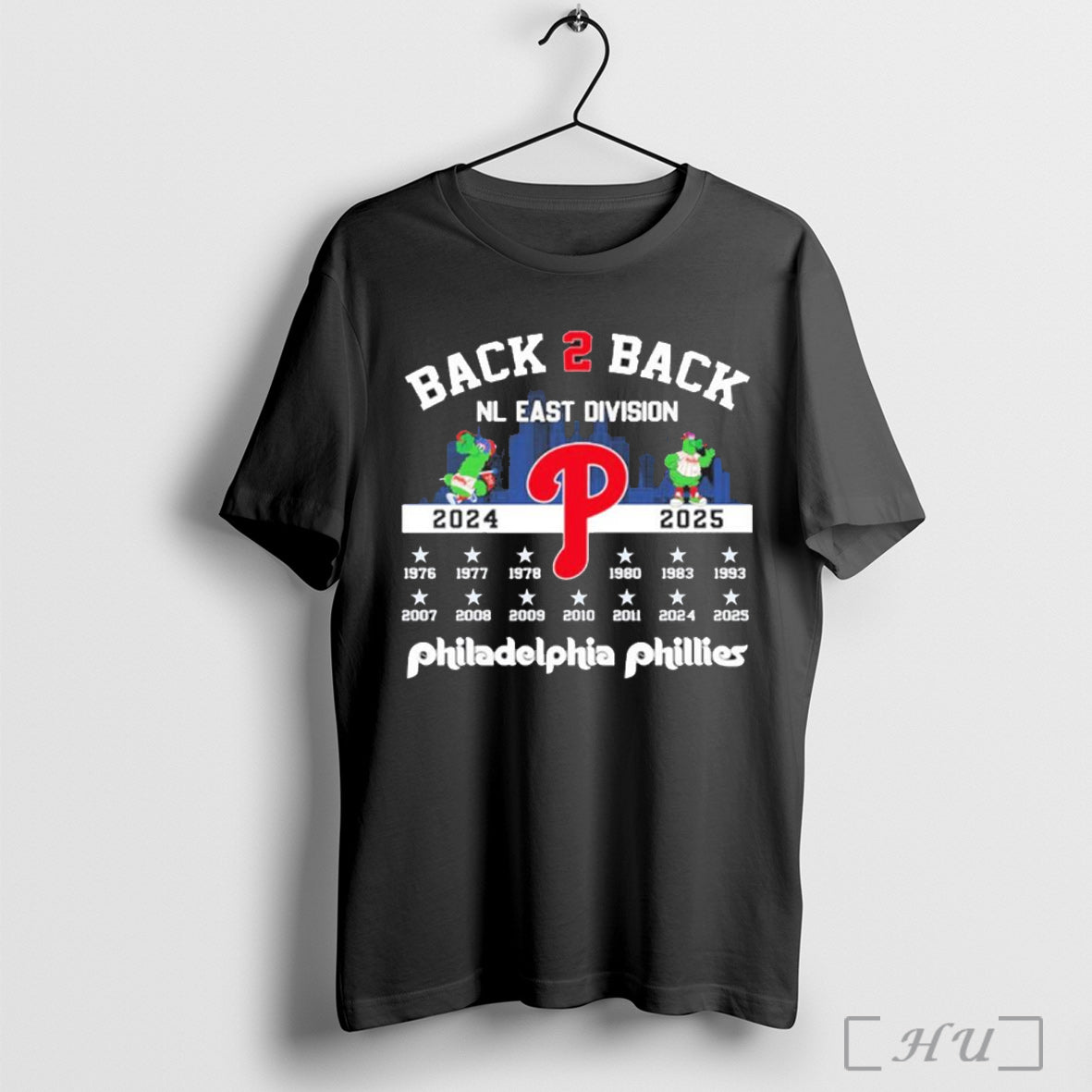 Officials Back 2 Back Nl East Division Champions 2024 2025 Philadelphia Phillies T Shirt