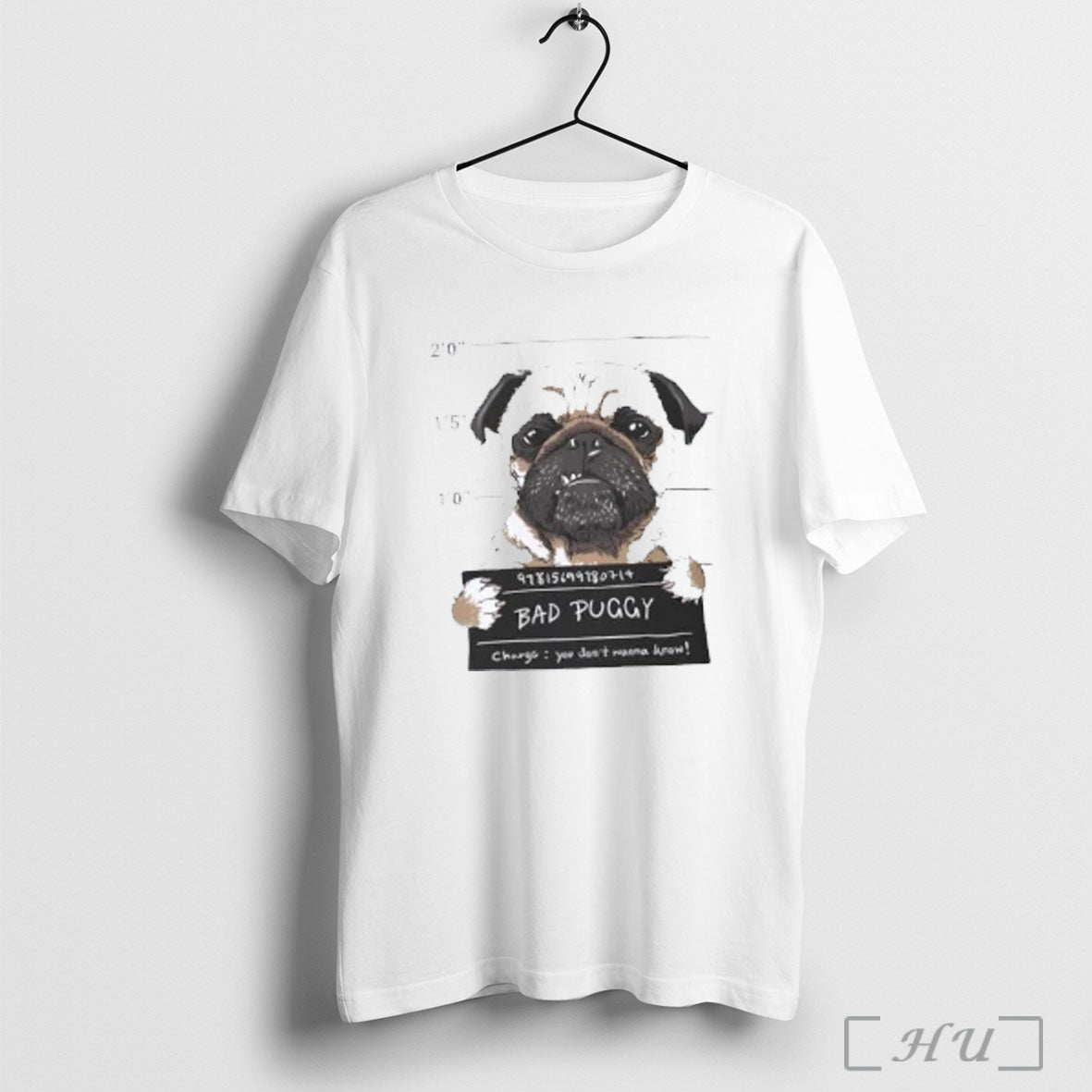 Officials Bad Puggy Dog Mugshot T Shirt