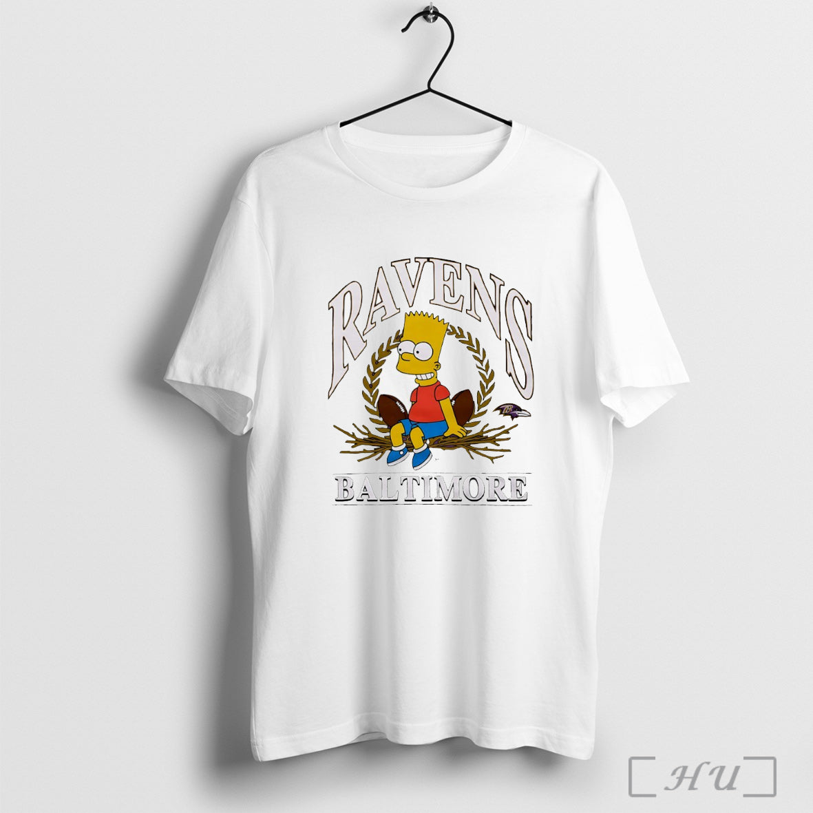 Officials Bart The Simpsons X Baltimore Ravens T Shirt