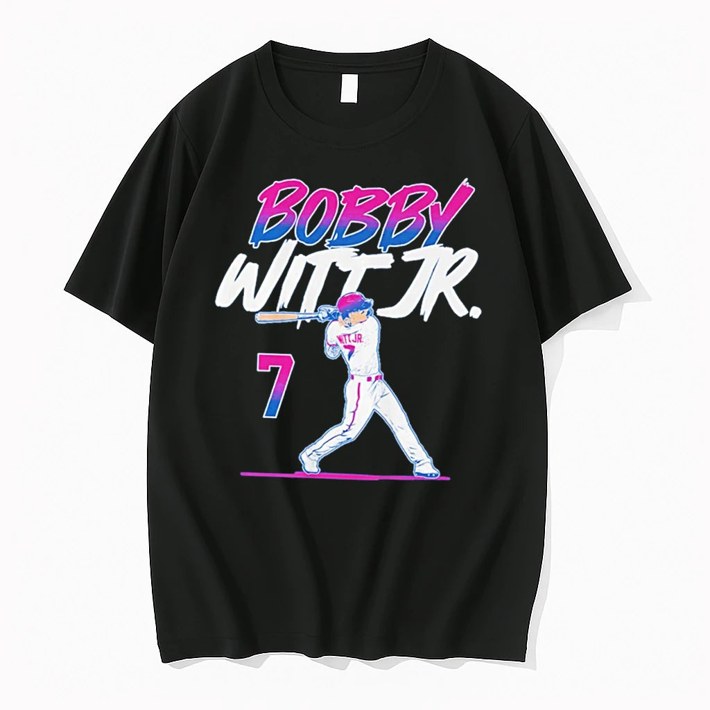 Officials Bobby Witt Jr Kansas City Royals Slugger Swing Number Tee Premium T Shirt