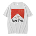 Officials Born Free Cowboy Lassoing Horse Distressed Premium T Shirt