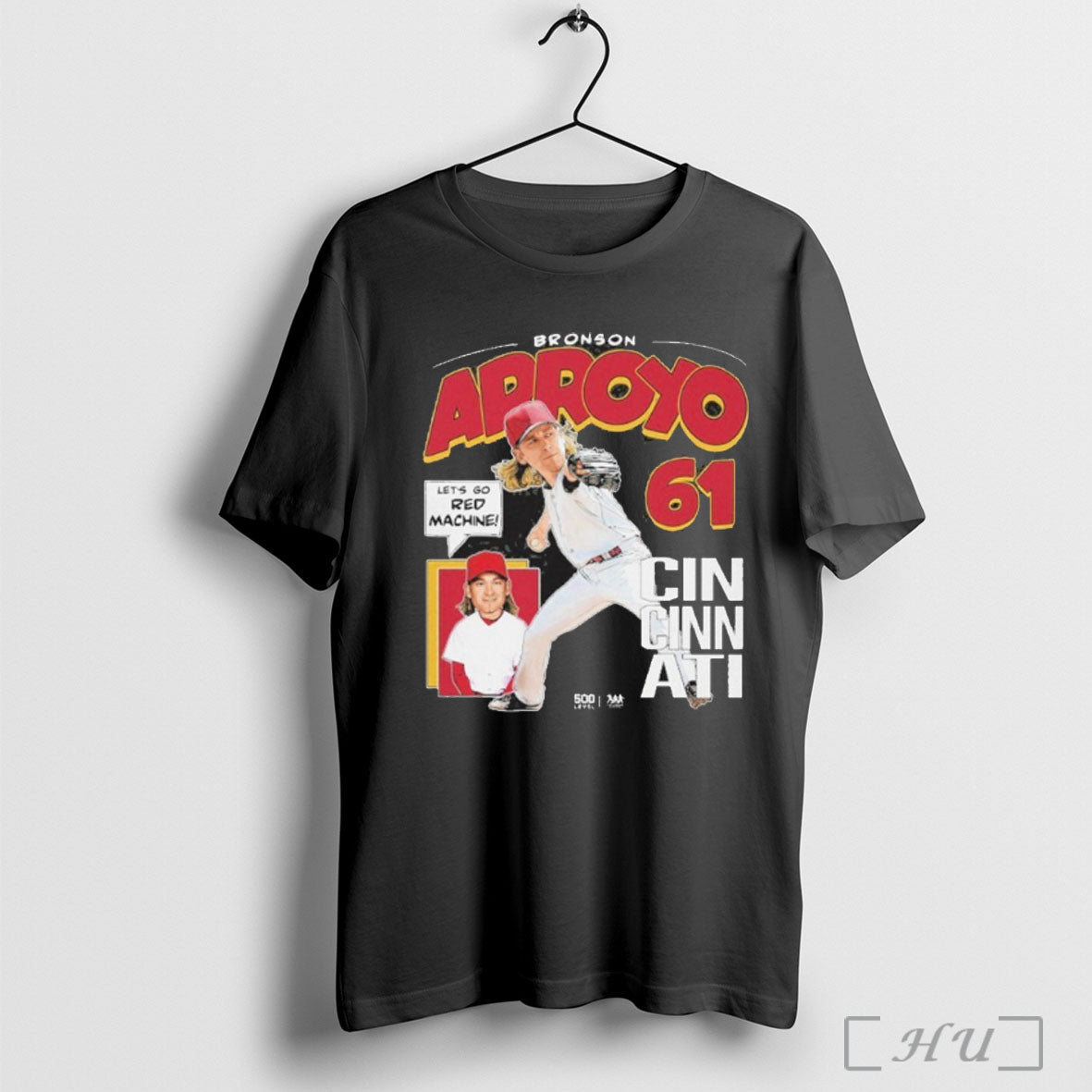 Officials Bronson Arroyo Cincinnati Reds Comic Lets Go Red Machine T Shirt