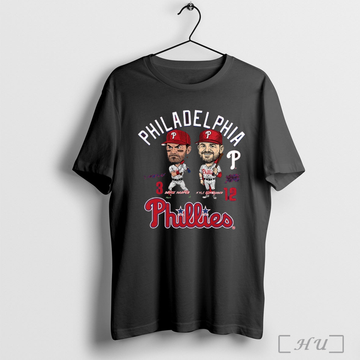 Officials Bryce Harper Kyle Schwarber Philadelphia Phillies Caricature Player Duo T Shirt