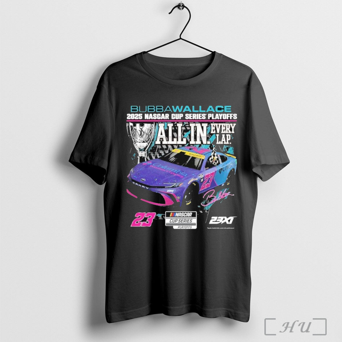 Officials Bubba Wallace 23xi Racing 2025 Nascar Cup Series Playoffs Columbia T Shirt