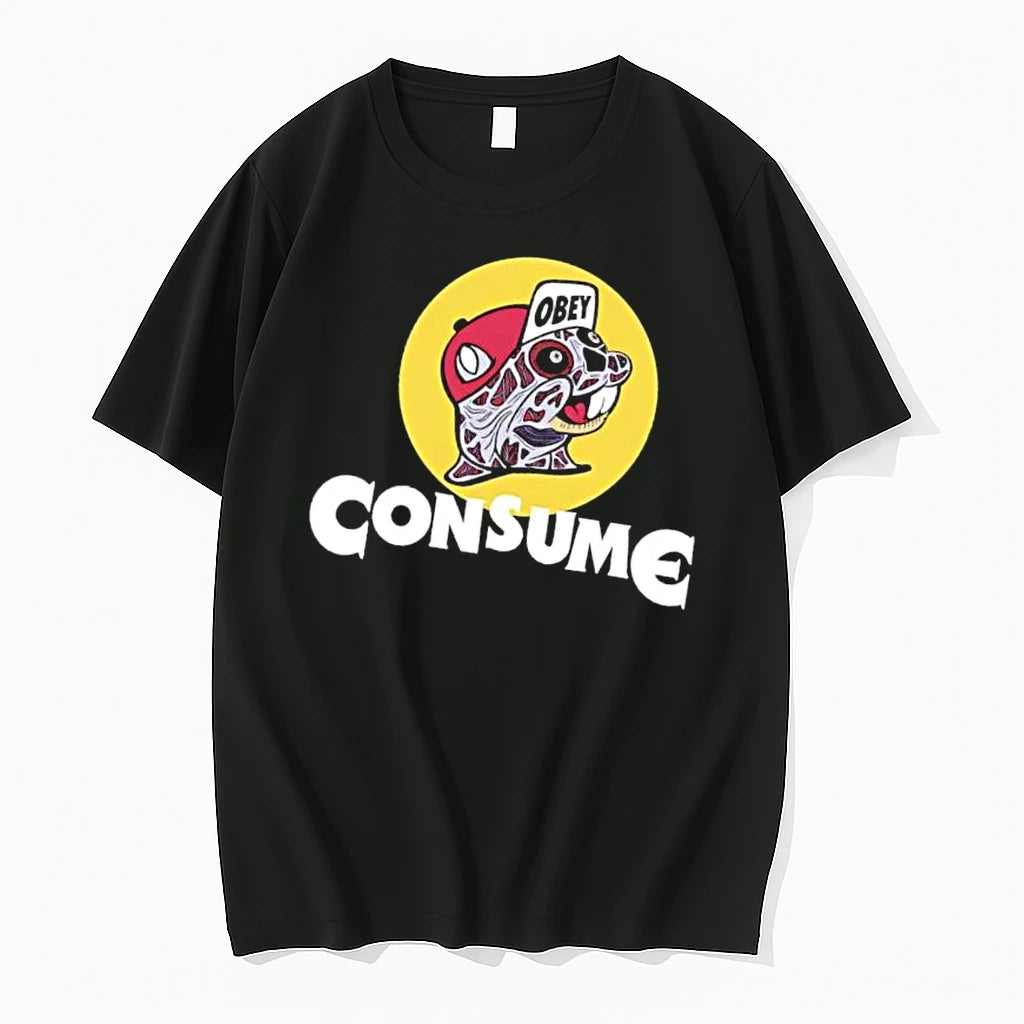 Officials Bucees Obey Consume They Live Alien Beaver Yellow Circle Cartoon Mens T Shirt Sweater