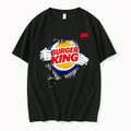 Officials Burger King Superhero Hands Tearing Open Black Fabric Logo Mens Premium T Shirt
