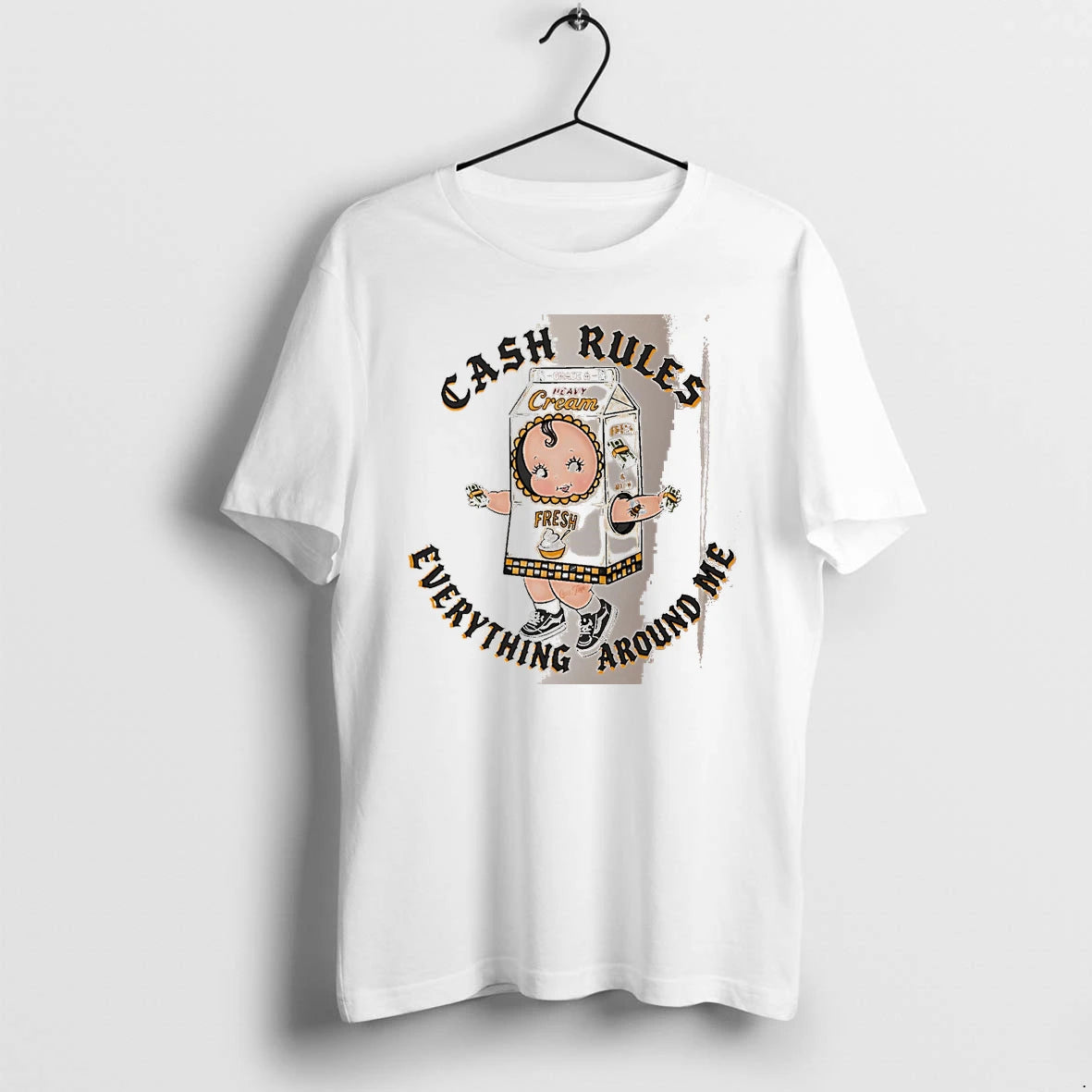 Officials Cash Rules Everything Around Me Heavy Cream Baby White Premium T Shirt