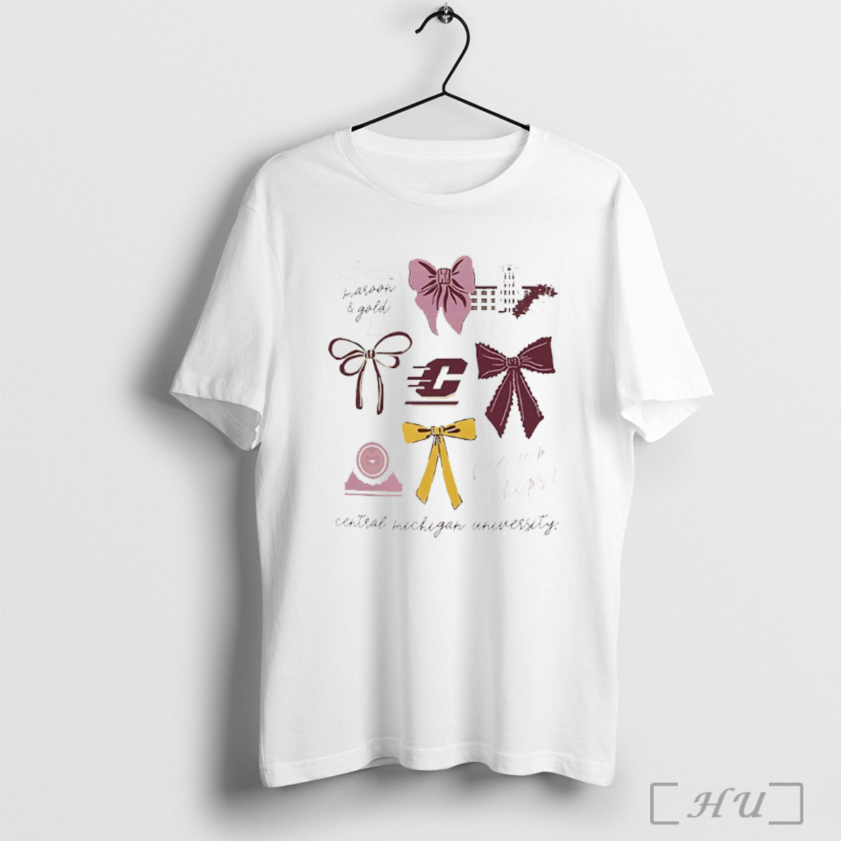 Officials Central Michigan Chippewas Maroon And Gold Rise Up Chips T Shirt