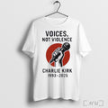 Officials Charlie Kirk 1993 2025 Voices Not Violence T Shirt