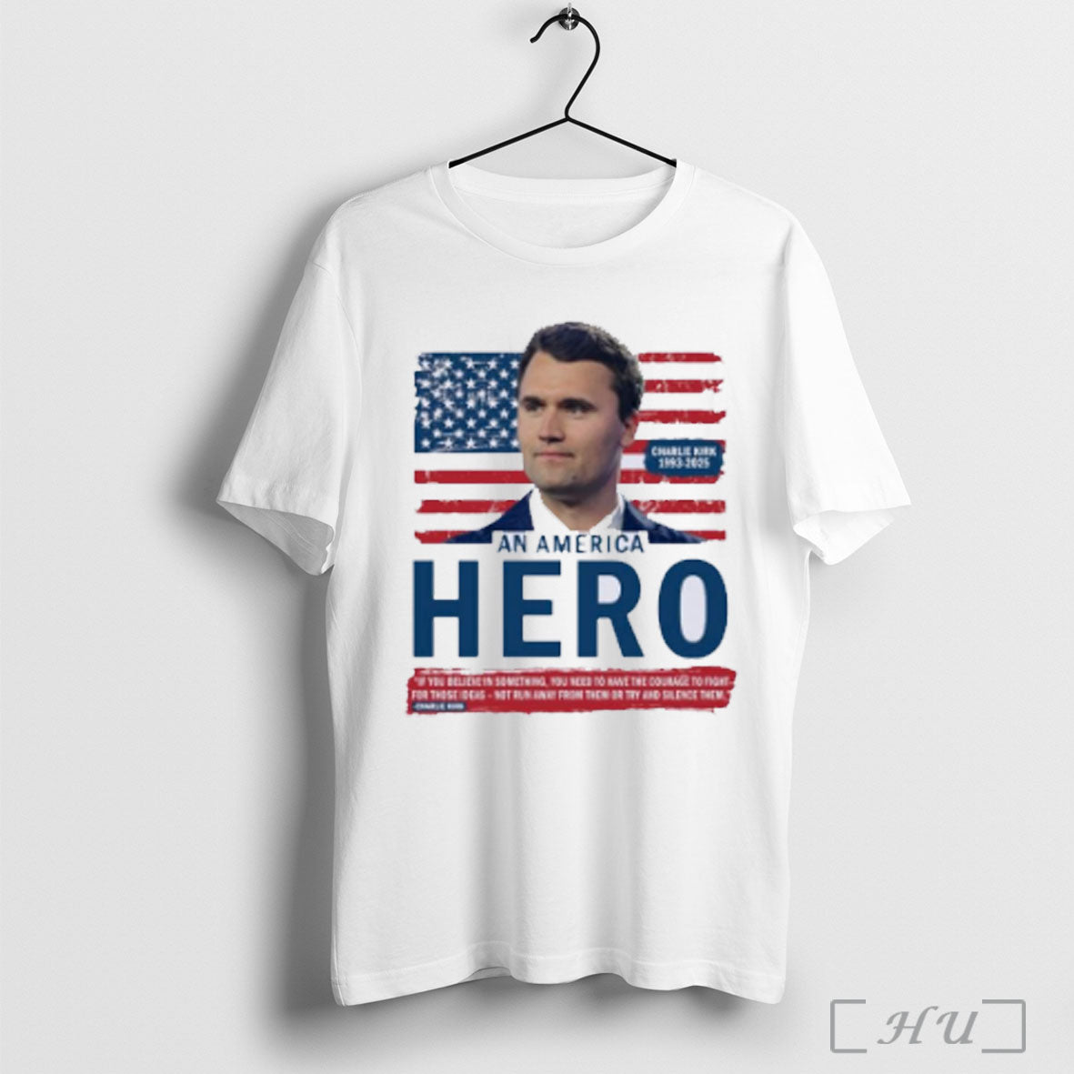 Officials Charlie Kirk American Hero Patriotic Flag T Shirt