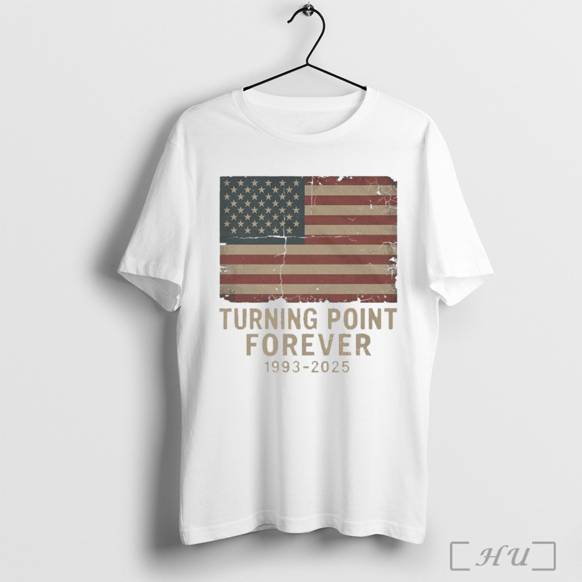 Officials Charlie Kirk Turning Point Forever 1993 2025 American Flag T Shirt