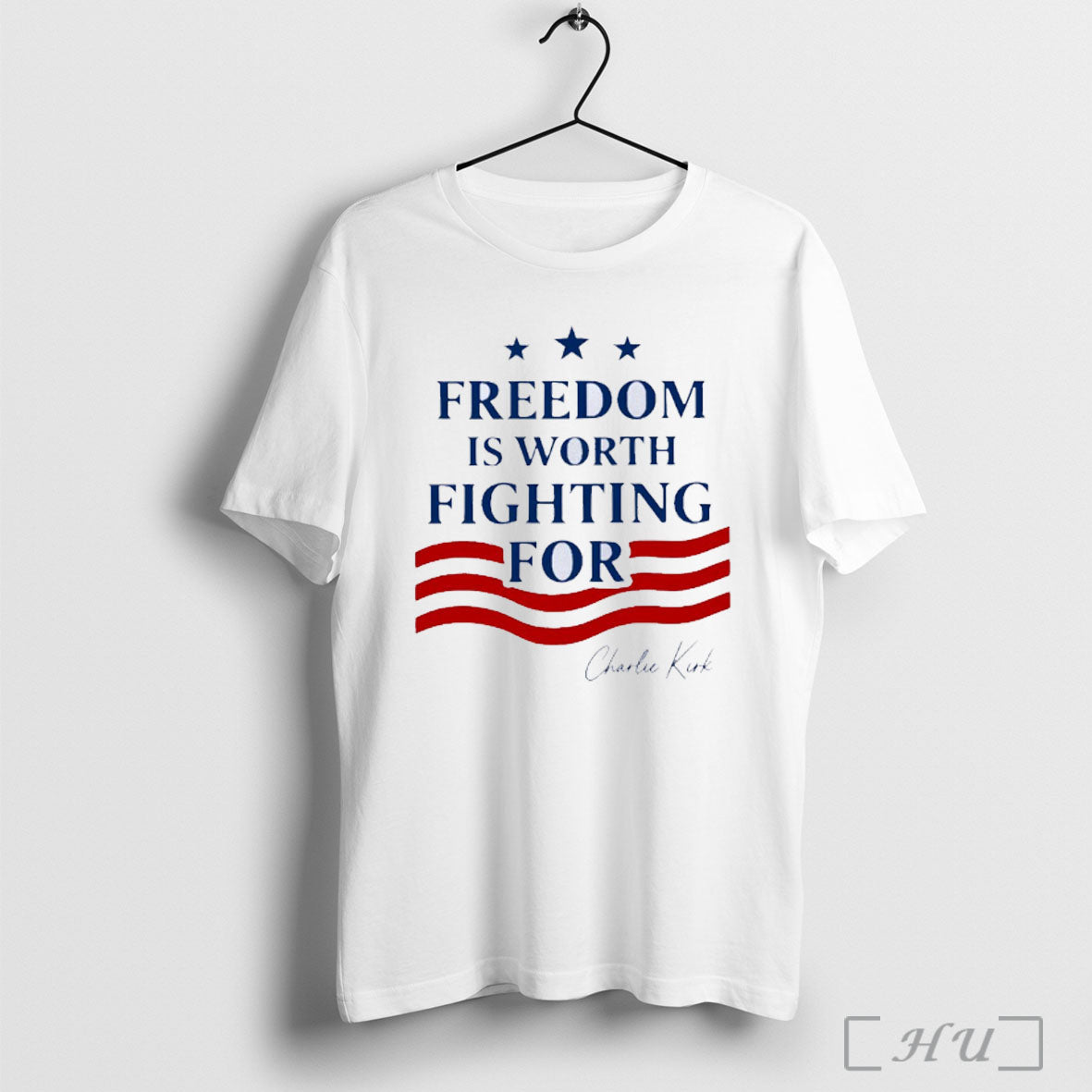Officials Charlie Kirk Quote Freedom Is Worth Fighting For American Flag Classic Mens