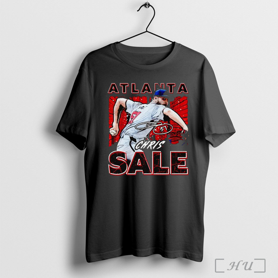 Officials Chris Sale Atlanta Throwing Signature T Shirt