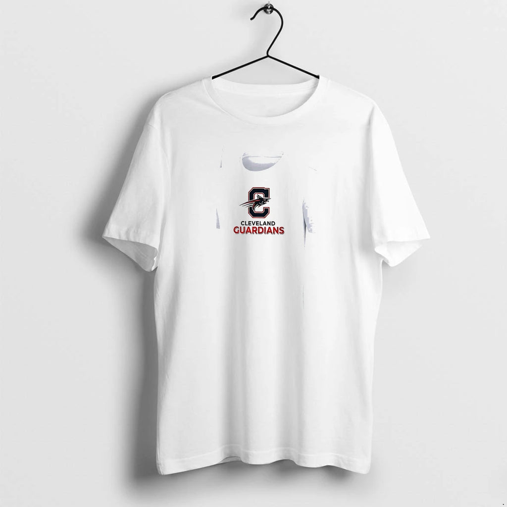 Officials Cleveland Guardians Logo Skull Bat Crossed Baseball White Mens Premium T Shirt