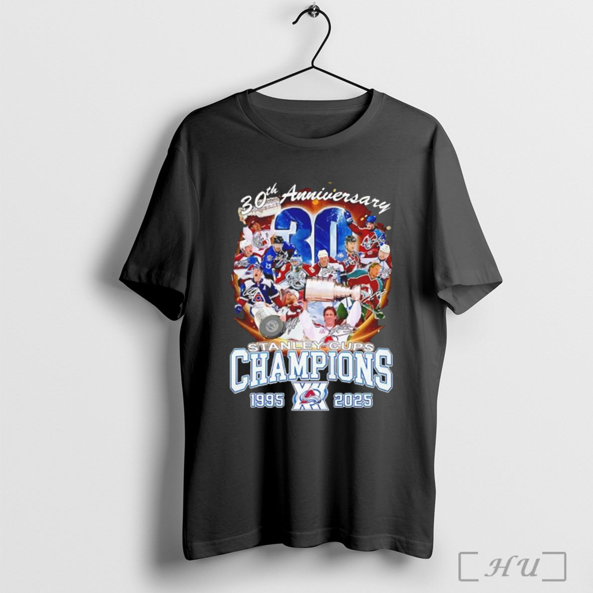 Officials Colorado Avalanche 30th Anniversary Stanley Cups Champions 1995 2025 Signature T Shirt