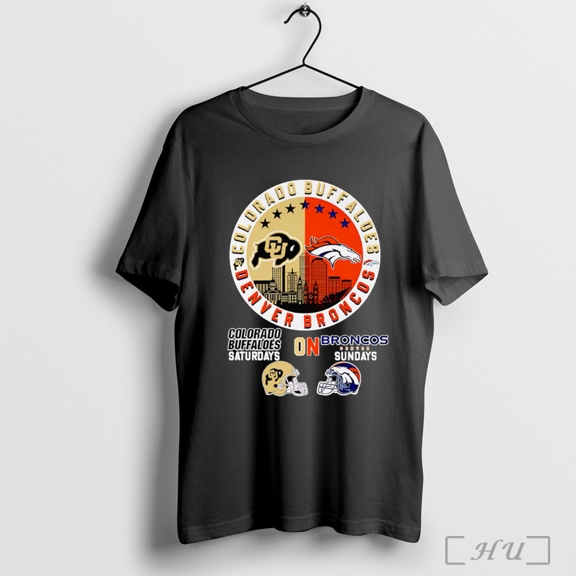 Officials Colorado Buffaloes On Saturdays Broncos On Sundays Skyline T Shirt