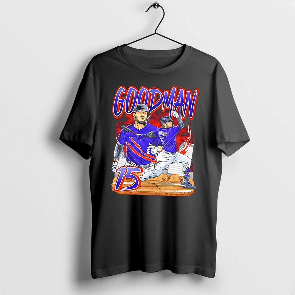 Officials Colorado Rockies Hunter Goodman Hand Drawn Artwork Tee T Shirt Sweater
