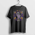 Officials Colorado Rockies Maple Leaves Skull Crossed Bats Baseballs Halloween Black Mens