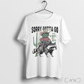 Officials Cowboy Frog Riding Raccoon Sorry Gotta Go The Vibes Are Off T Shirt
