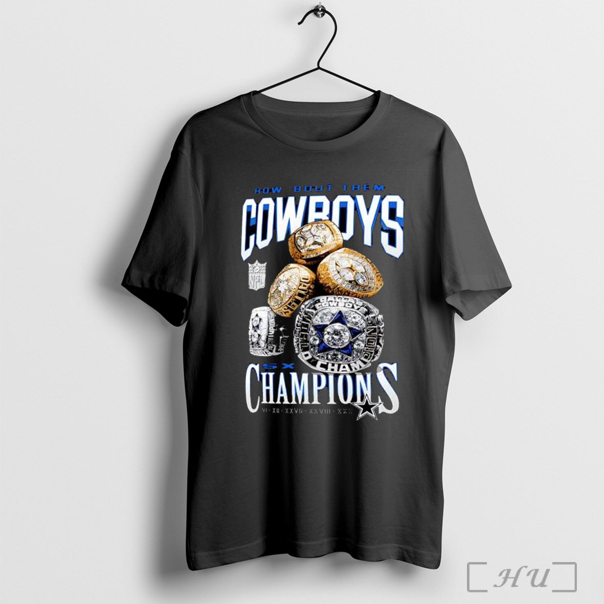 Officials Dallas Cowboys Merchandise 5x Rings T Shirt