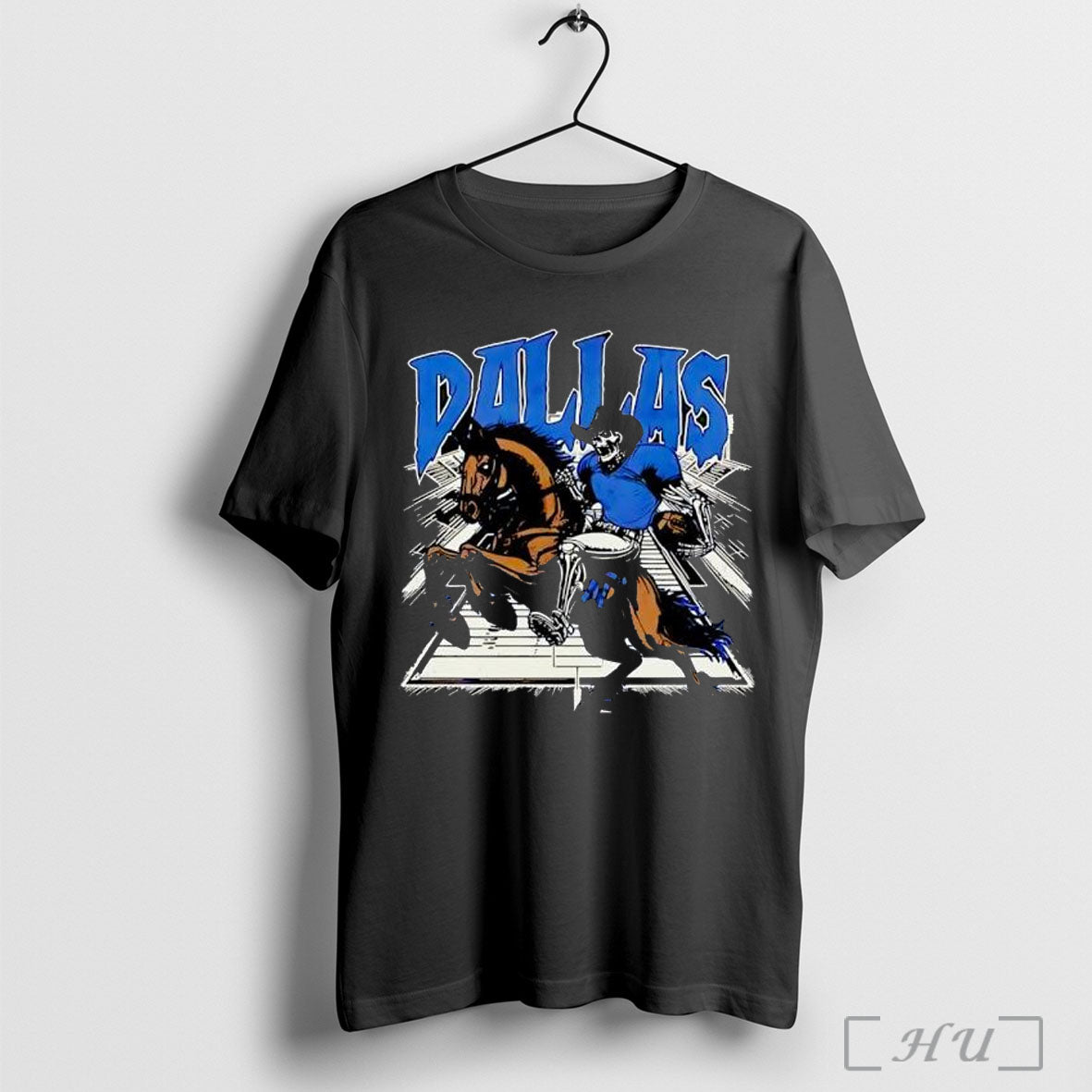 Officials Dallas Cowboys Skeleton On Horseback Football Player T Shirt
