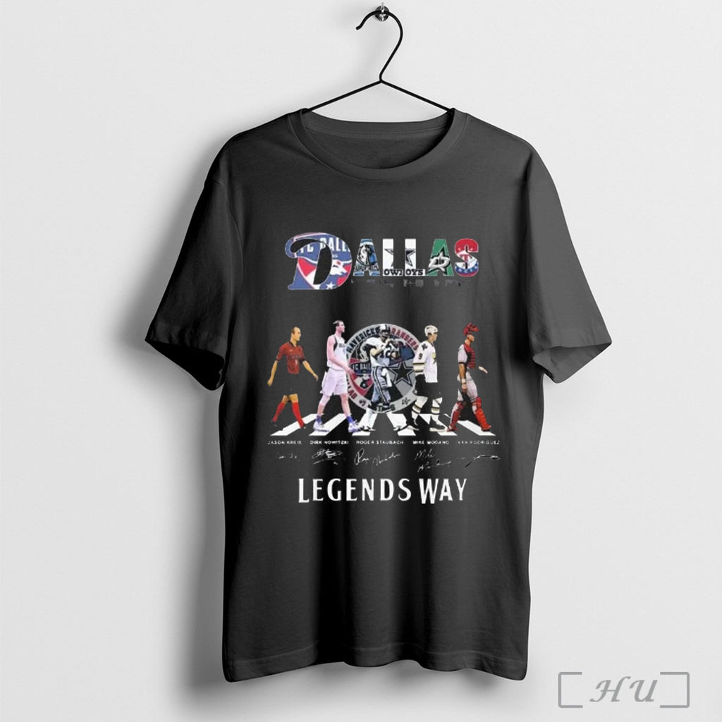 Officials Dallas Legend Way Jason Kreis Dirk Nowitzki Legends Way Signatures T Shirt