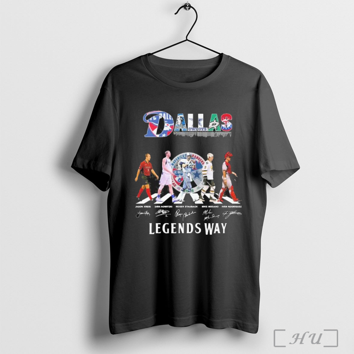 Officials Dallas Sports Teams Legends Way Abbey Road Signatures T Shirt