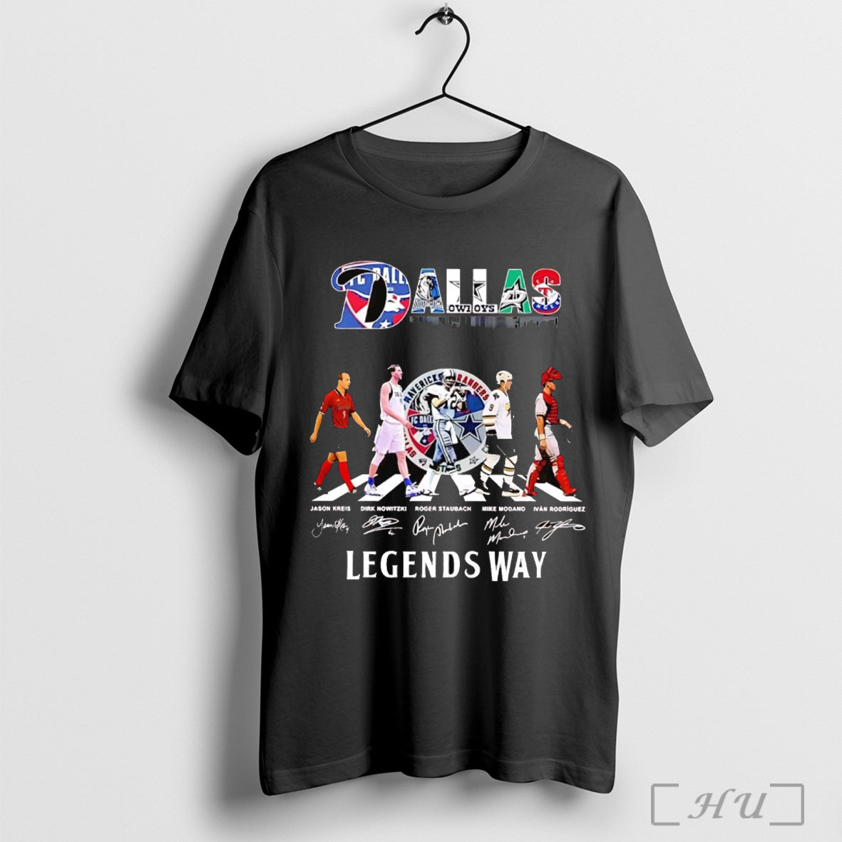 Officials Dallas Sports Team Legends Way Walking Road Signatures T Shirt