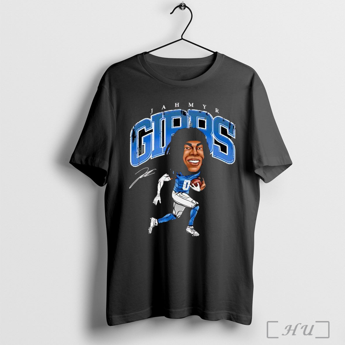 Officials Detroit Lions Jahmyr Gibbs Cartoon Signature T Shirt
