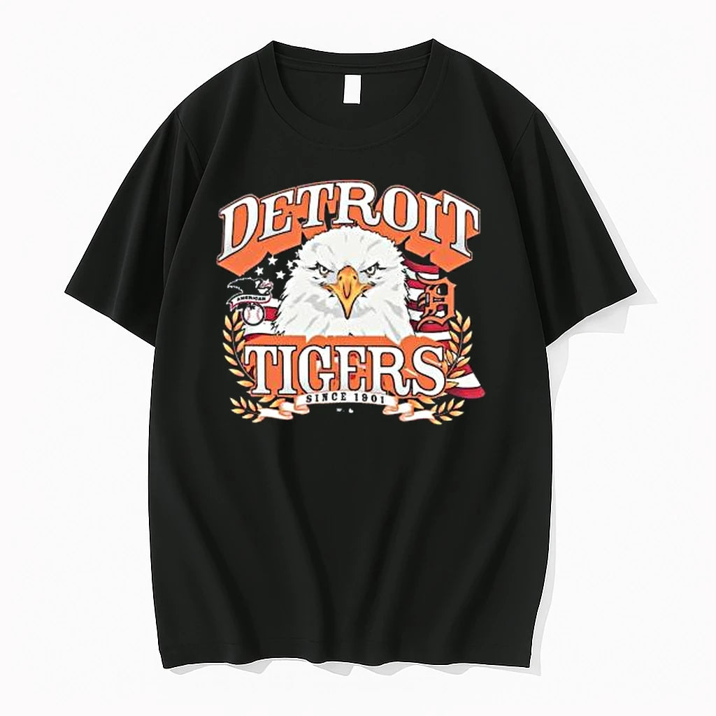 Officials Detroit Tigers 47 American Eagle Black T Shirt Sweater
