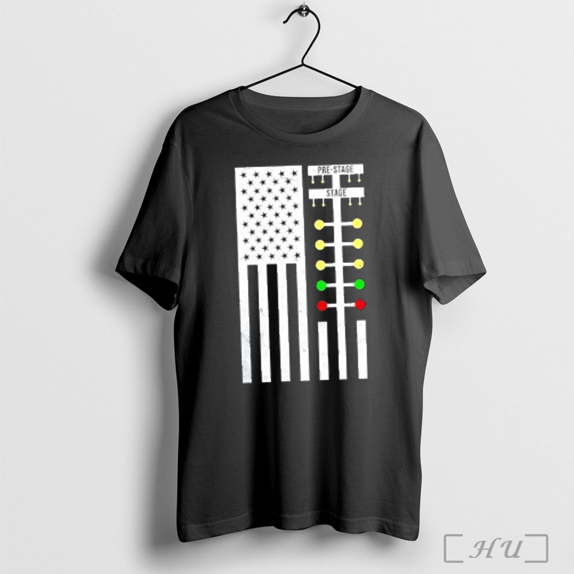 Officials Drag Racing Pre Stage Us Flag T Shirt