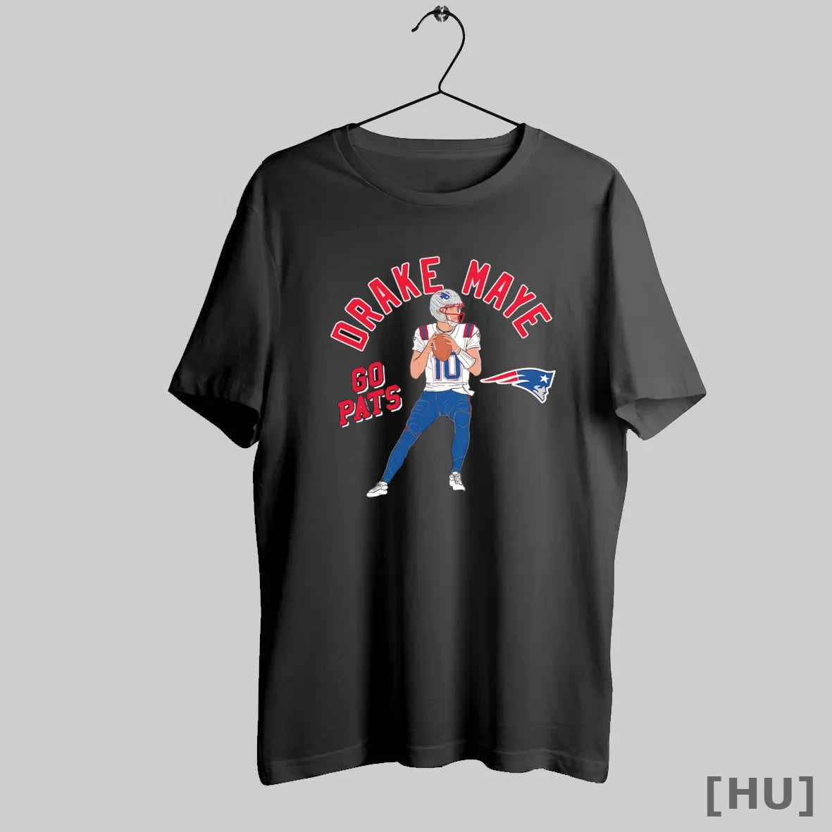 Officials Drake Maye Illustrative Go Patriots T Shirt