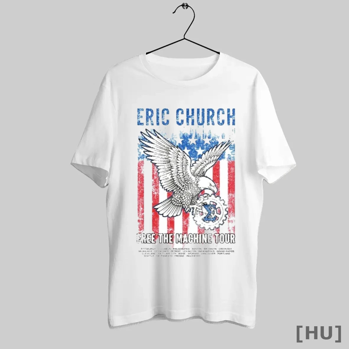 Officials Eagle Eric Church 2025 Free The Machine American Flag Tour 2025 T Shirt