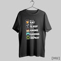 Officials Eat Sleep Anime Gaming Repeat Kawaii Otaku Manga T Shirt