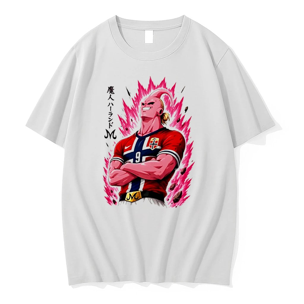 Officials Erling Haaland Majin Buu Super Saiyan Norway Jersey Tee Premium T Shirt