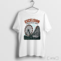 Officials Excelsior Amusement Park Cyclone Roller Coaster Ferris Wheel Retro T Shirt