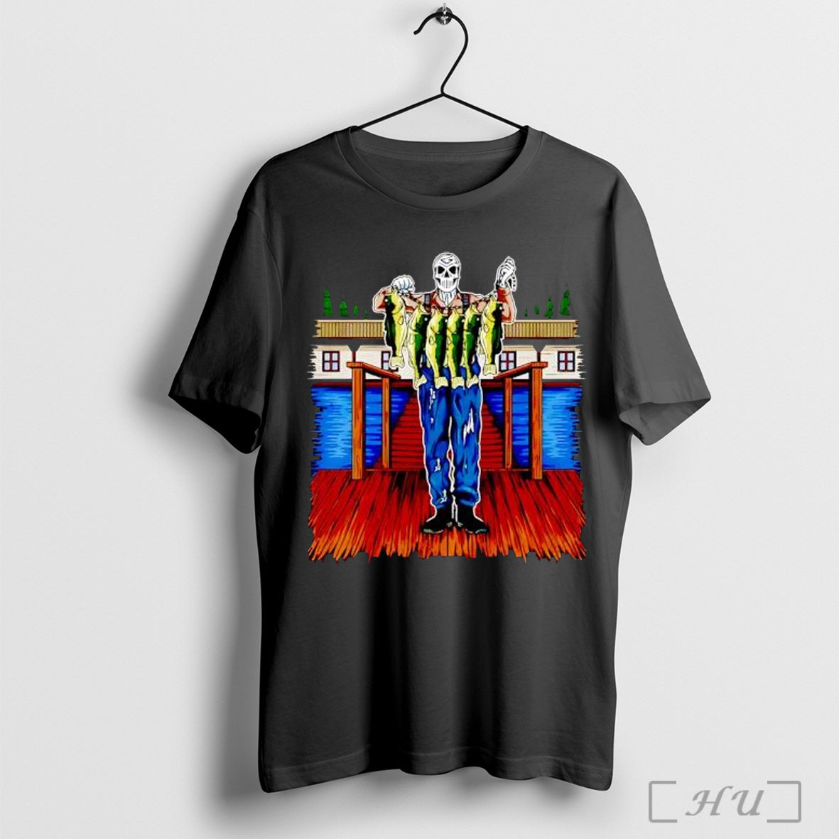 Officials Fish For Dinner Skeleton T Shirt