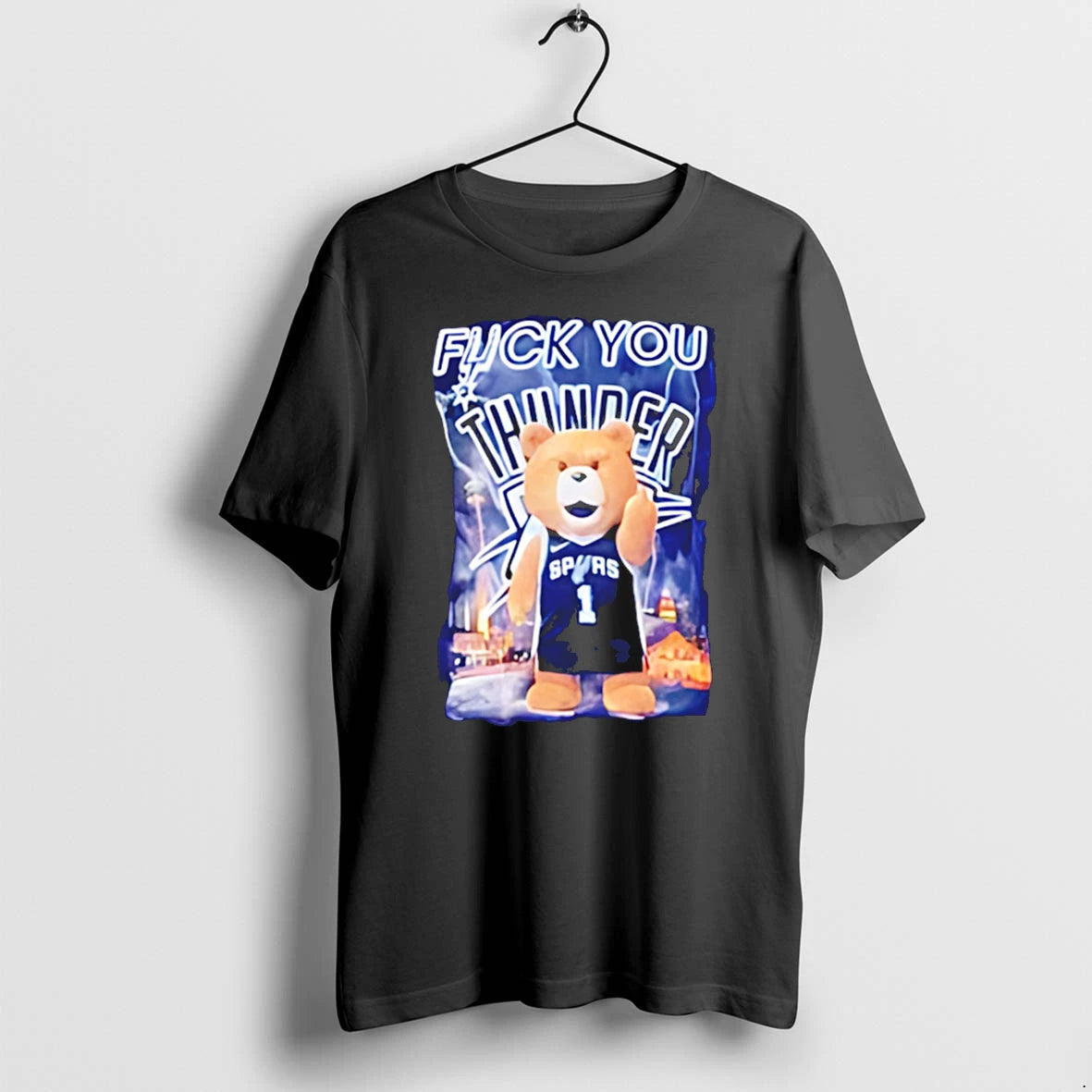 Officials Fuck You Thunder Bear San Antonio Spurs Tee T Shirt Sweater