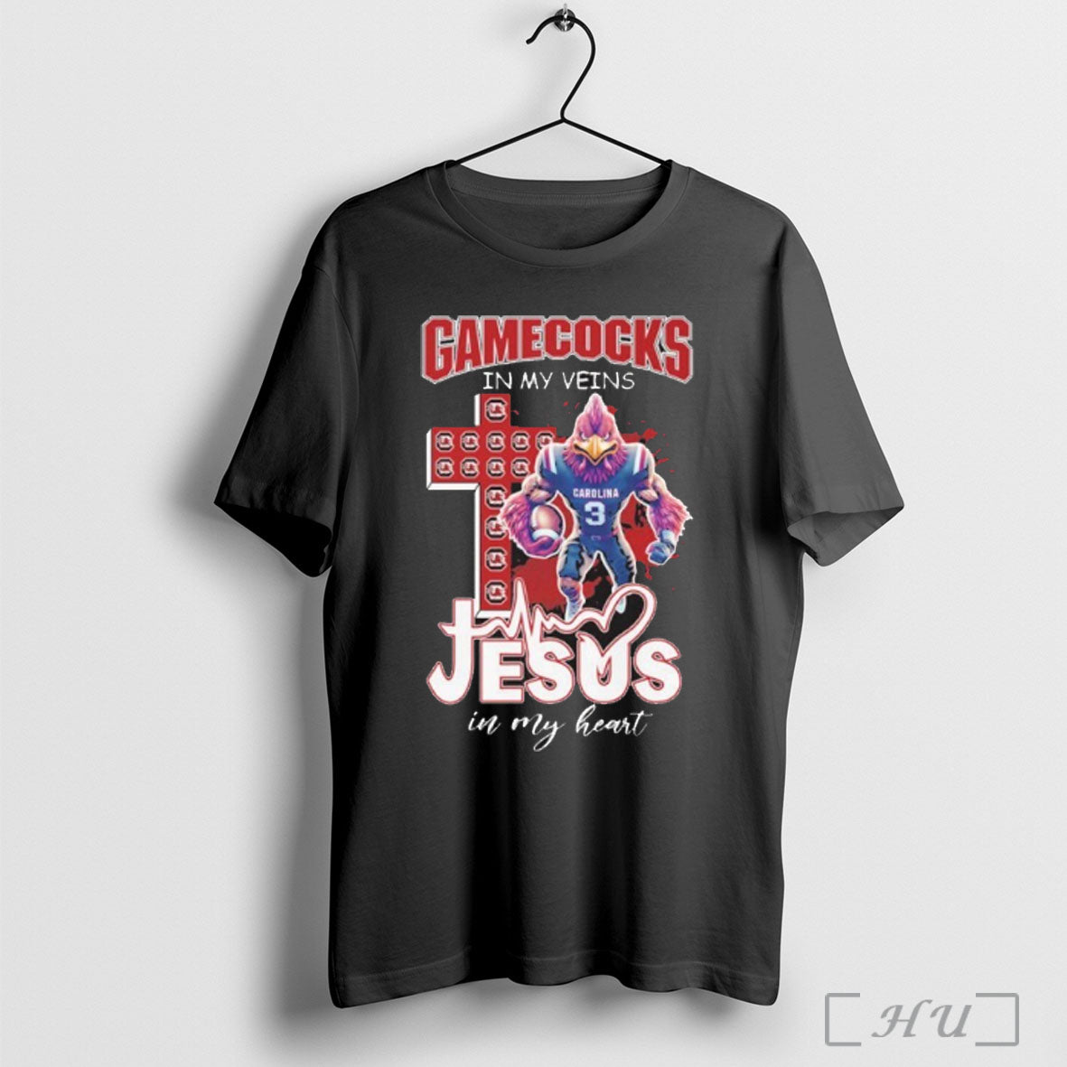 Officials Gamecocks In My Veins Jesus In My Heart T Shirt