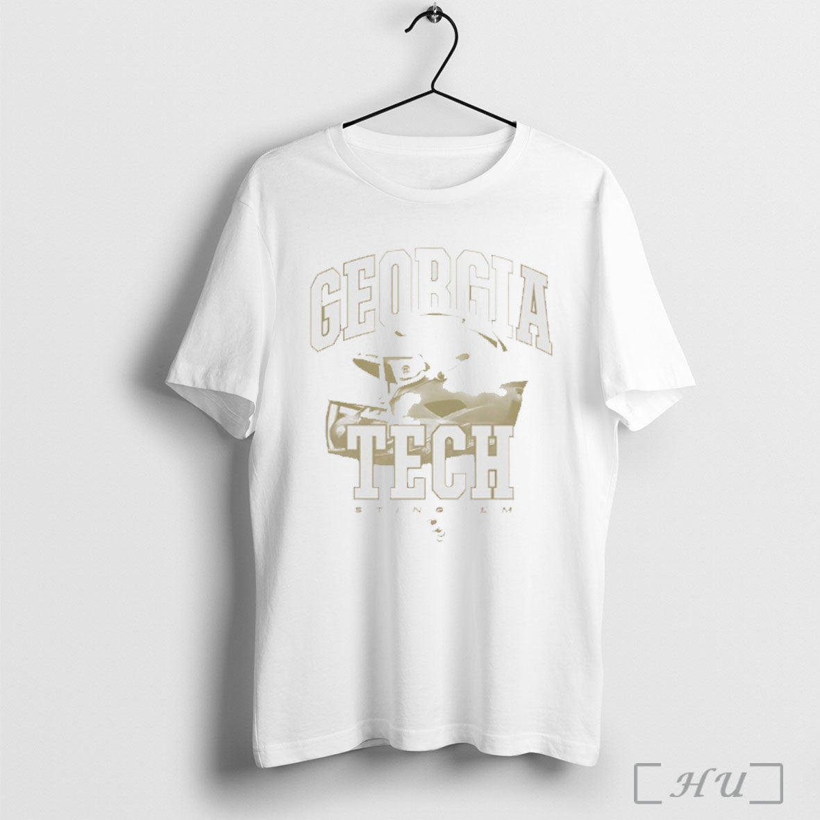 Officials Georgia Tech Football Sting Em Helmet T Shirt