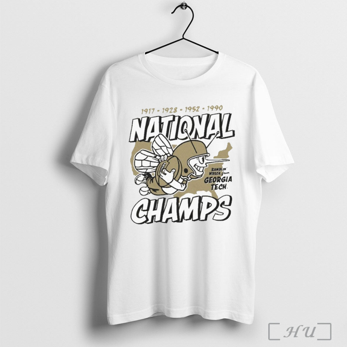 Officials Georgia Tech Yellow Jackets Four Time National Champs T Shirt