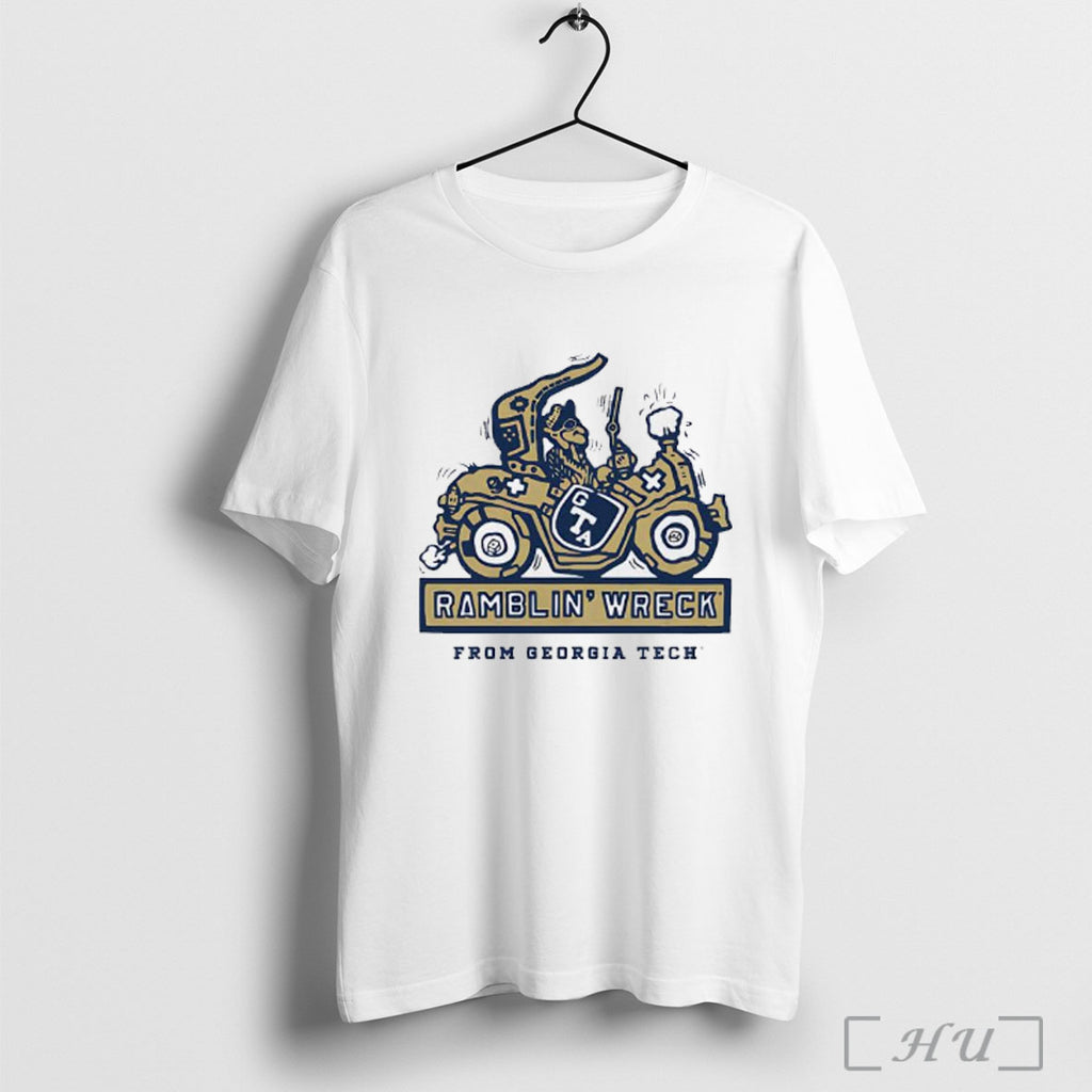 Officials Georgia Tech Yellow Jackets Football Ramblin Wreck Ringer T Shirt