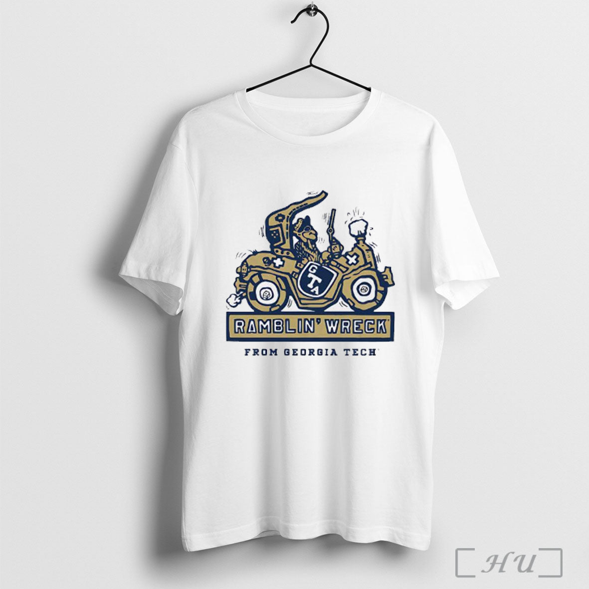 Officials Georgia Tech Yellow Jackets Football Ramblin Wreck Ringer T Shirt
