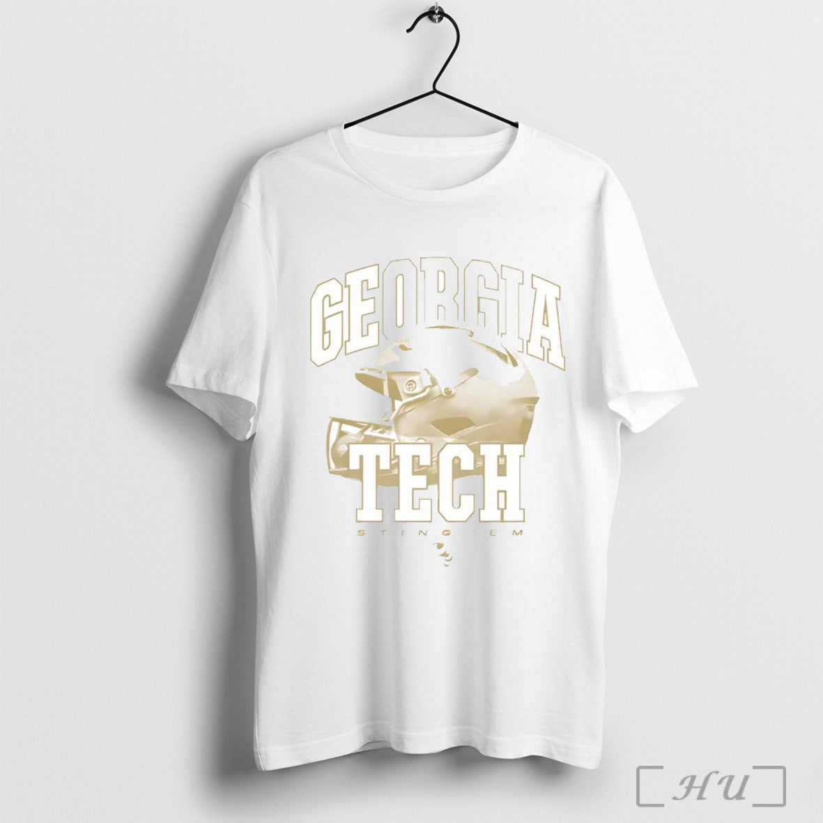 Officials Georgia Tech Yellow Jackets Sting Em Helmet T Shirt