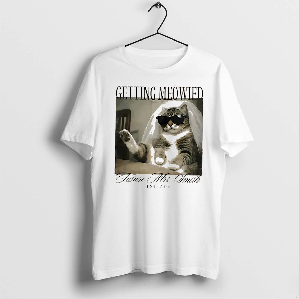 Officials Getting Meowied Future Mrs Smith Est 2026 Cat Bride Tee Premium T Shirt
